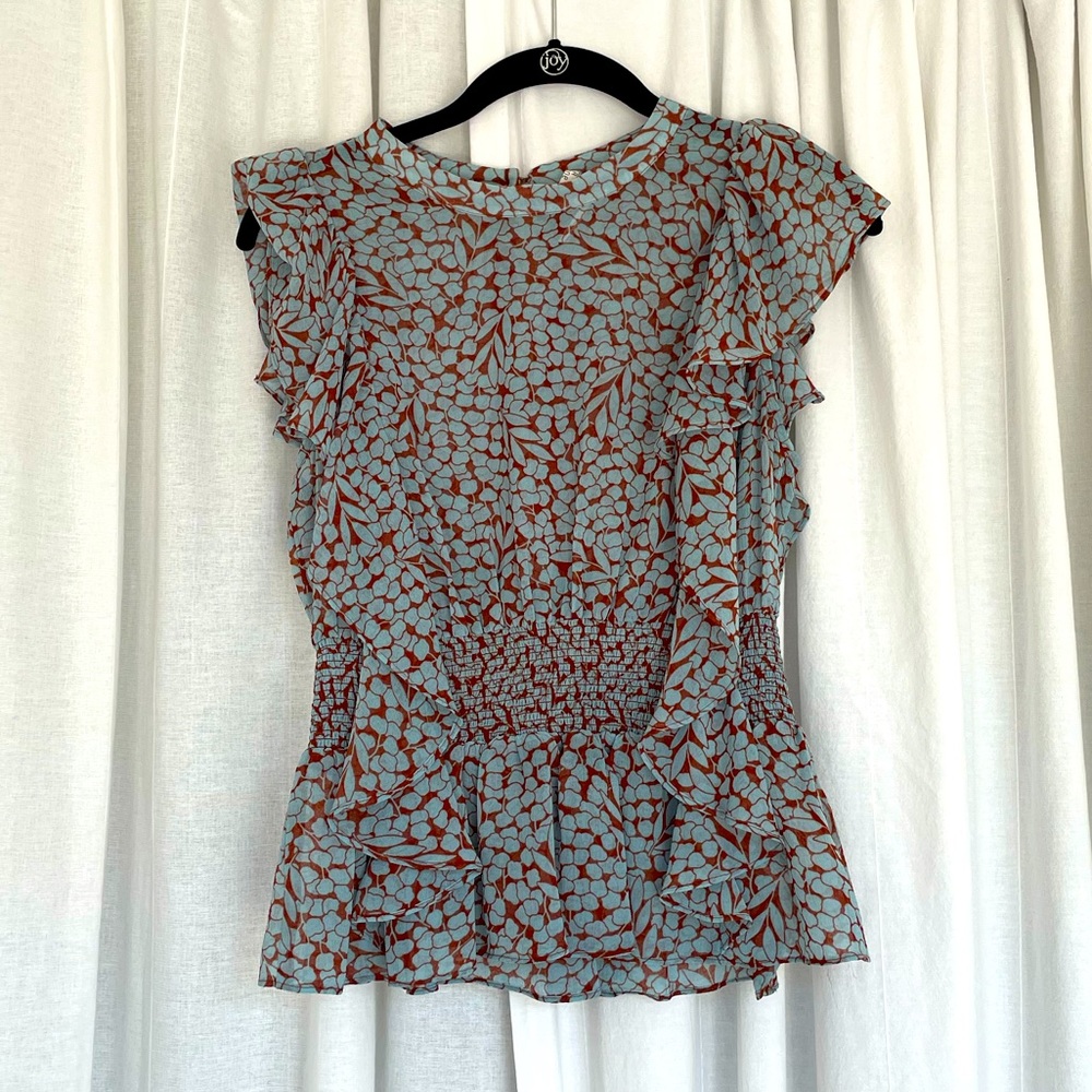 Like new gauzy blouse size small in French blue